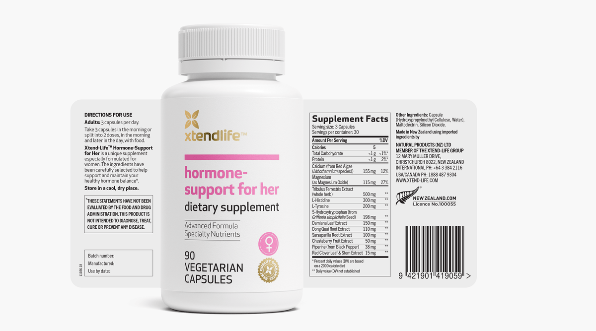 The nutritional label for Hormone-Support for Her