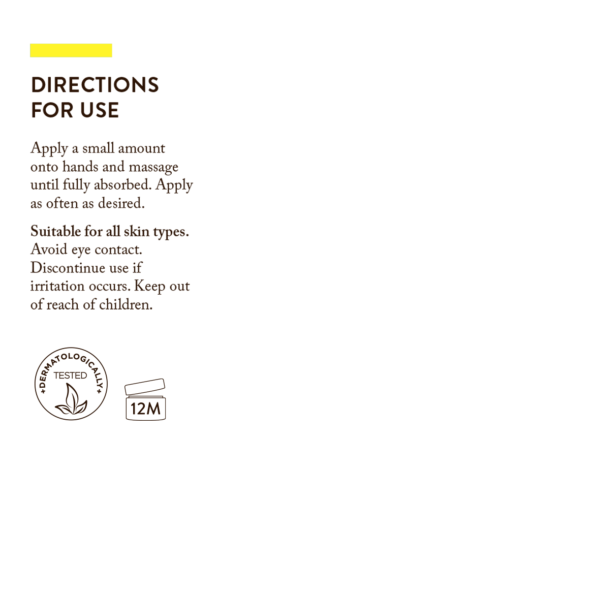 Directions for use: Kanapa™ Softening Hand Cream